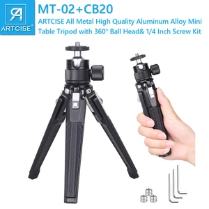 Mini Tripode en métal Trépode de voyage portable avec 360° Tête de balle,