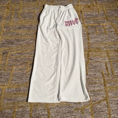 Hello Kitty Wide Leg Pajama Pants White Women's Loungewear