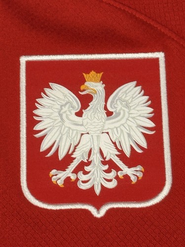2022/23 Poland Away Jersey #9 Lewandowski Medium Nike World Cup Soccer Red Kit - Picture 8 of 16