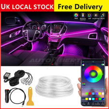 APP Control 5-In-1 RGB LED Interior Strip Light Car Ambient Atmosphere Lighting