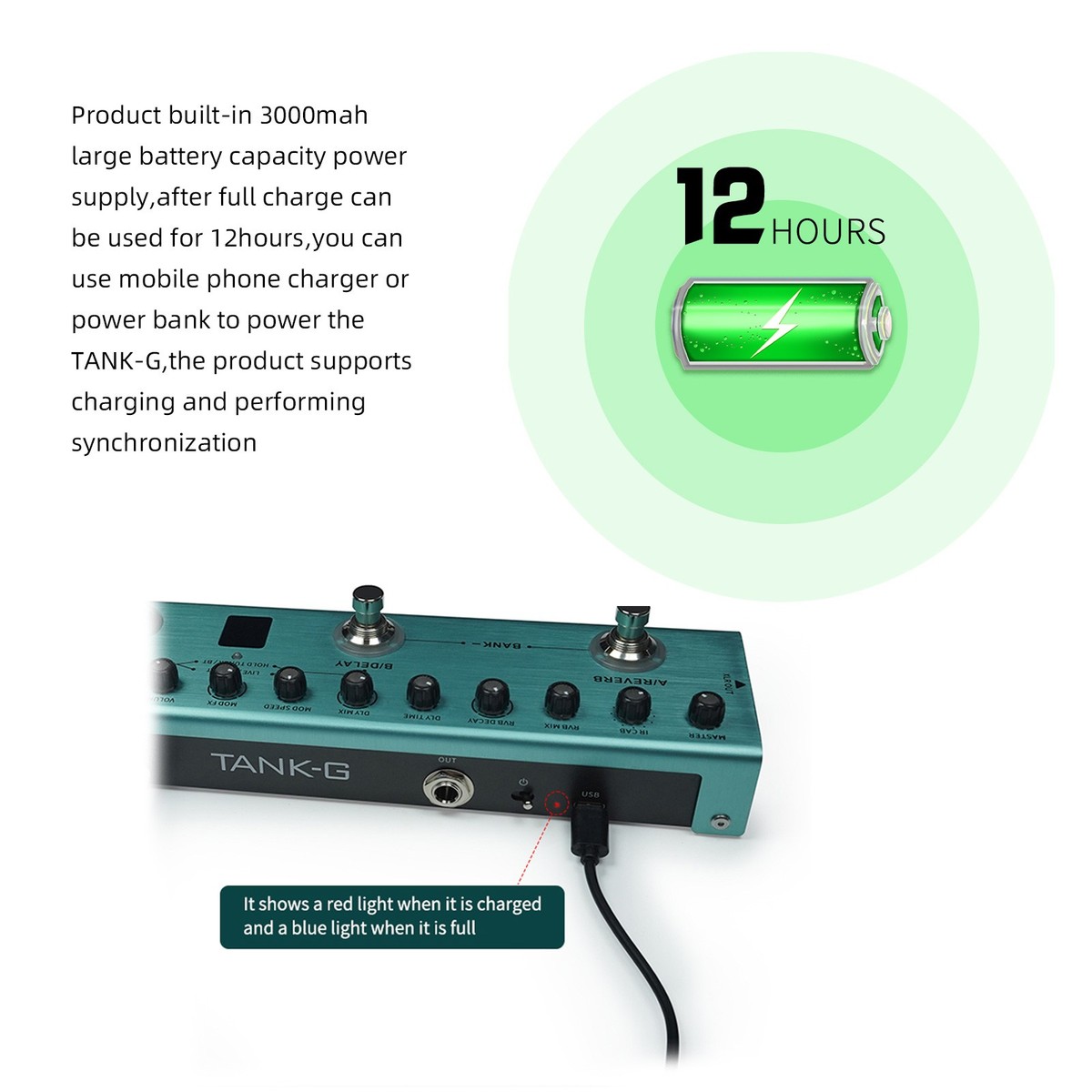 M VAVE Tank-G Multi Effects Guitar Pedal 36 Presets 9 Preamp Slots