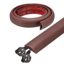 4ft D Cord Cover Floor W0.6" x H0.33" Hide Cable Wire Covers Coffee