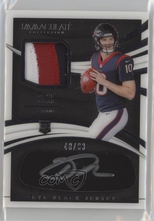 2021 Panini Immaculate Rookie Eye Black Jersey 40/99 Davis Mills Auto RC 15r3