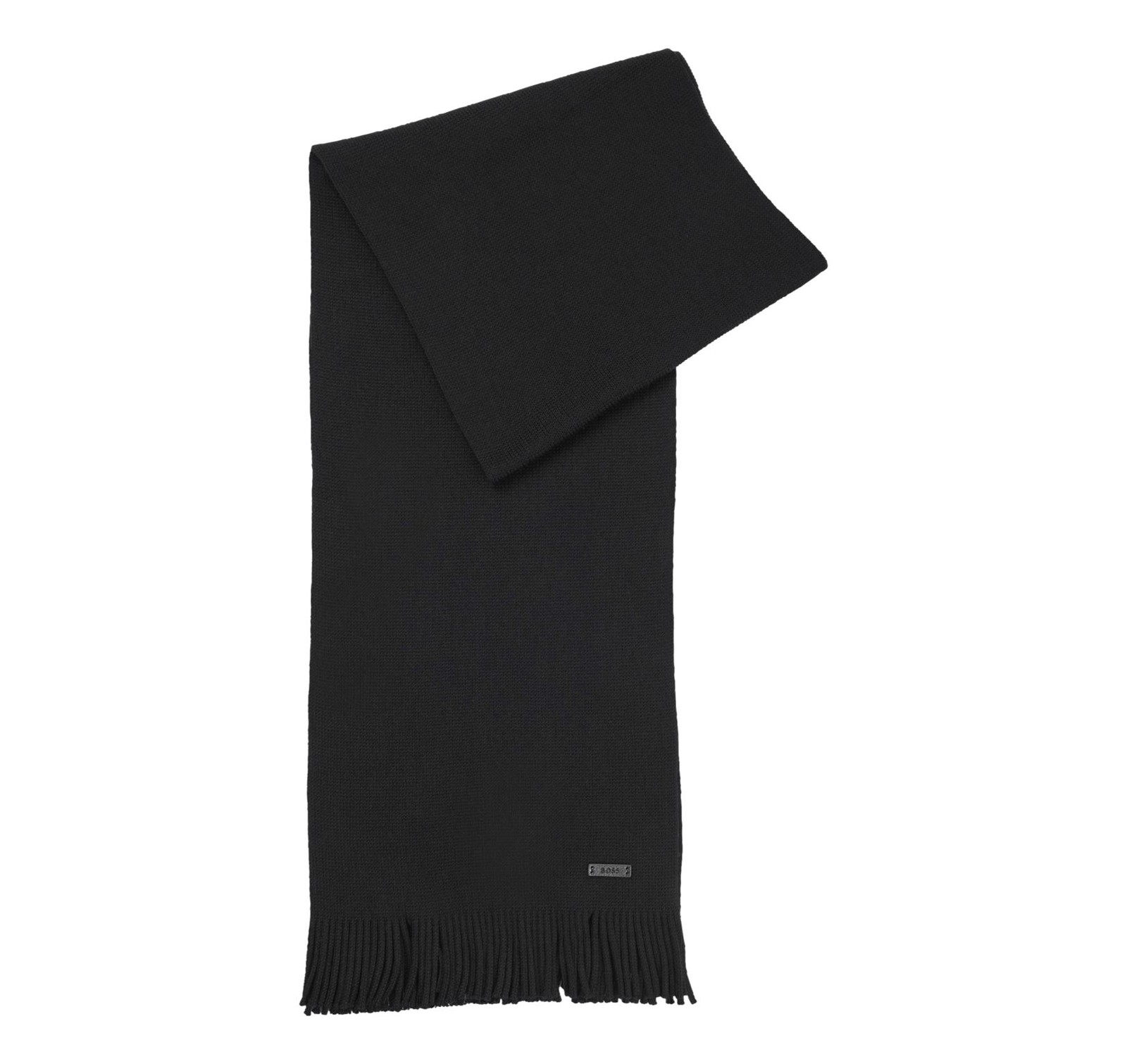 BOSS Scarf In Virgin Wool Raschel Processing Model ALBAS 50495340 Black