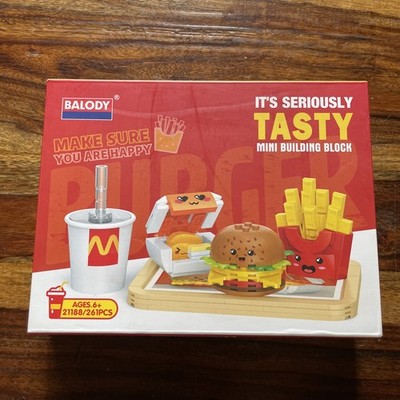 Balody  Restaurant Tasty Burger Fries Toy Mini Building MOC Construction 