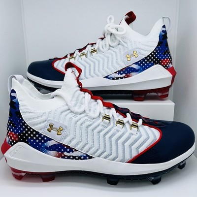 Under Armour Harper 9 Pro TPU USA Mens Baseball Cleats 14 White