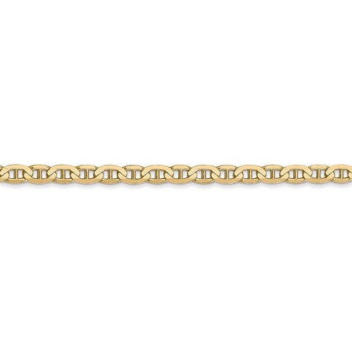 3mm, 14k Yellow Gold, Solid Concave Anchor Chain Bracelet, 8 Inch - Picture 2 of 7