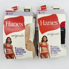 Hanes Womens Hi Legs Panties XL 8 Lot 2 Packs 11 Total Cotton Stretch New
