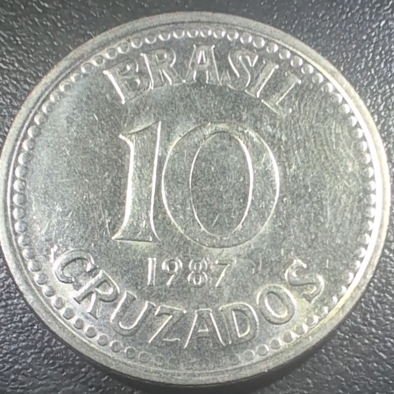 Brazil 10 Cruzados 1987 Coin KM#631 Stainless Steel BN Regular Issue