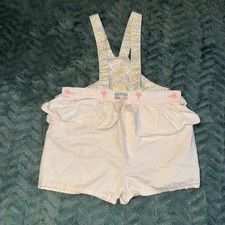 Vintage Oshkosh B  gosh Pink Fruit Shortalls Overalls Shorts 6x Ruffle USA Made
