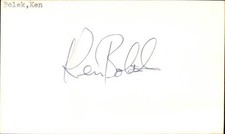 Ken Bolek Signed 3x5 Index Card Cut  Autograph Den
