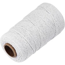 White Cotton Butchers Twine String 328 Feet 2MM Bakers Twine for Cooking Meat
