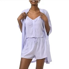 Splendid Women's 3-Pc. Robe, Tank Top & Shorts Sleep Set Size S