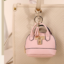 Womens Change Purse Creative Mini Tote Bag Charms Leather Coin Keychain Wallet