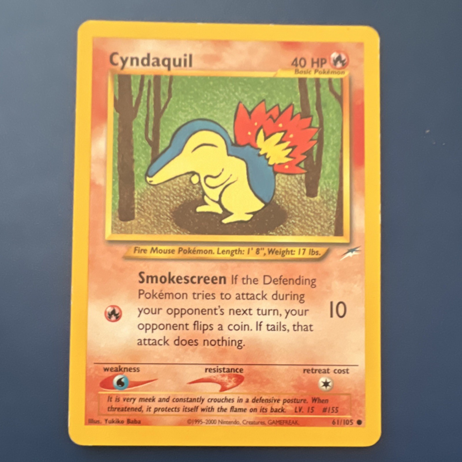 Pokémon Cyndaquil 61/105 Neo Destiny 1st Edition Regular Common 40HP Card