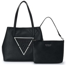 Gues Black Tote Big Logo Triangle 