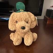 Aurora St. Patrick Golden Lab Eco Friendly Plush Dog with Green Hat, Small, 2023