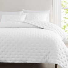 WDCOZY White Cloud California Cal King Quilt Bedding Set with Shams - 3 Piece