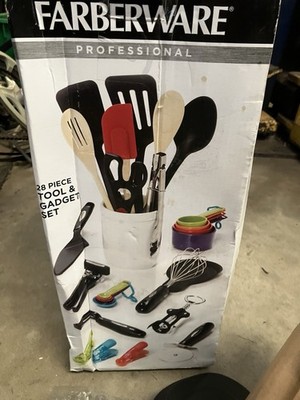 Farberware 28pc Kitchen Tool & Gadget Set Utensils Black New Home Chef
