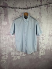 Vintage Yves Saint Laurent YSL Button Up Shirt Men's Short Sleeve Blue Size M