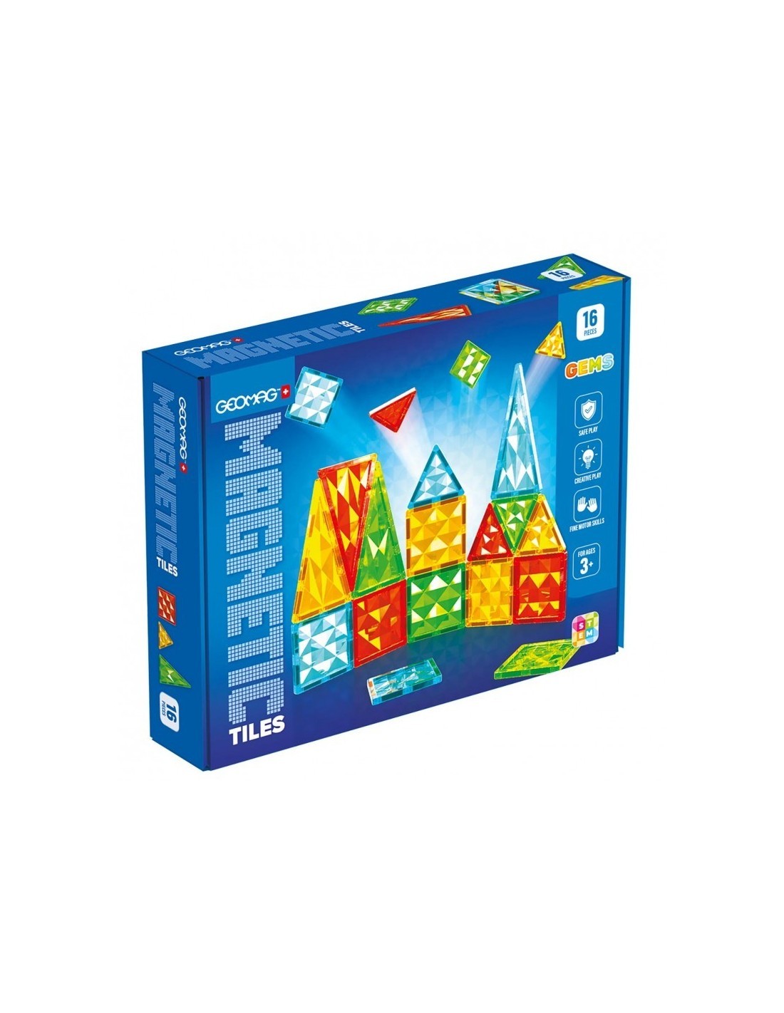 Geomag Magnetic Tiles Gems 16pz