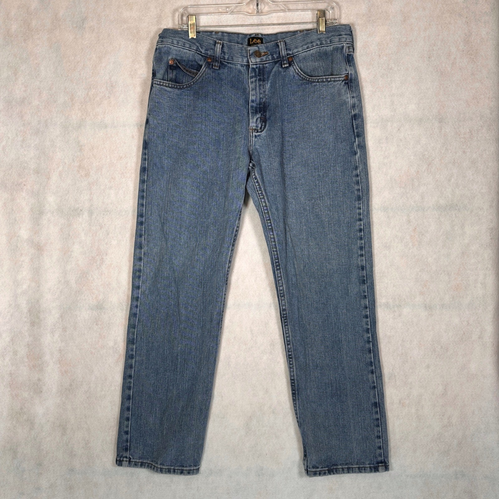 Mens 34x30 Regular Fit Blue Excellent Straight Leg Denim 200