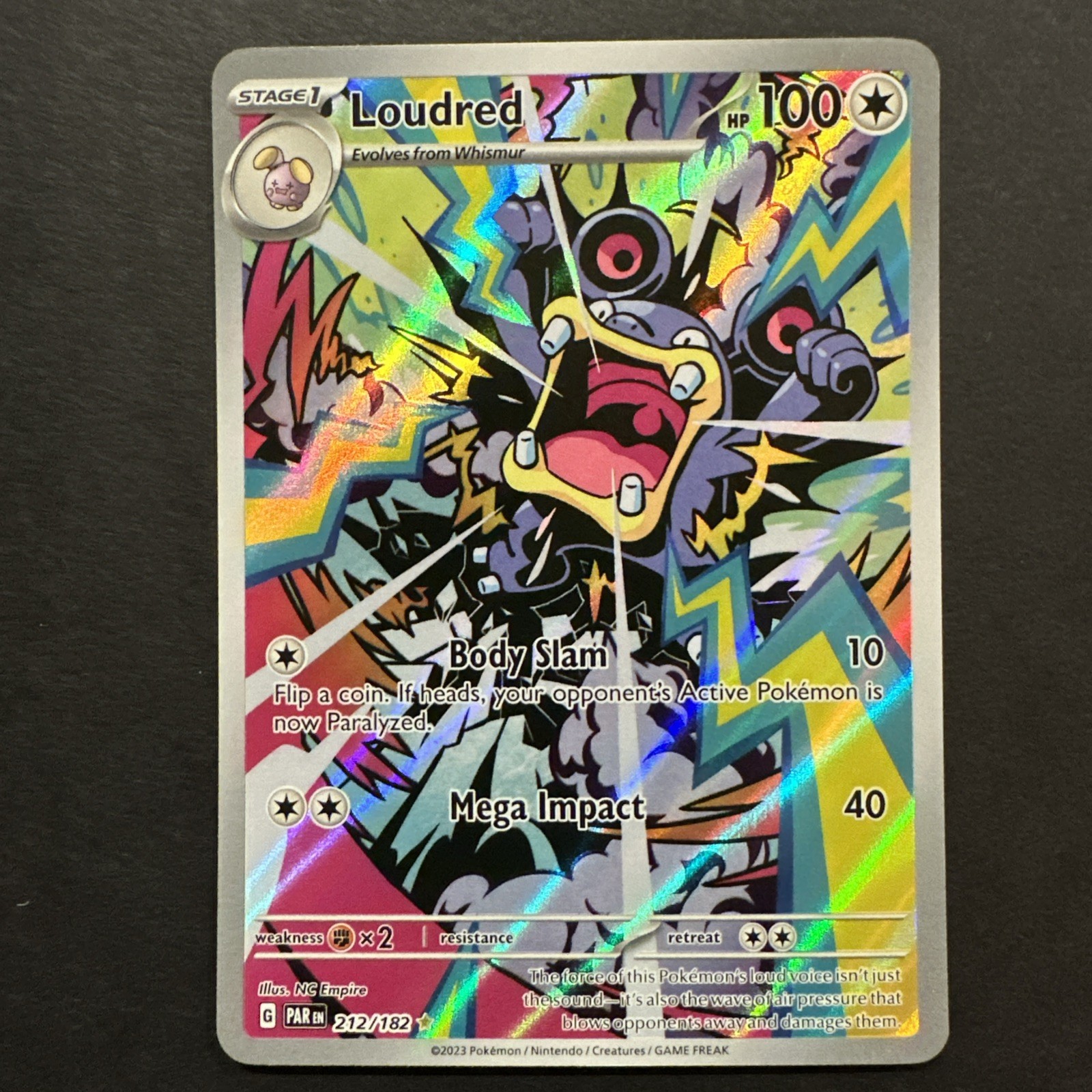 Loudred 212/182 SV04: Paradox Rift Pokemon TCG 