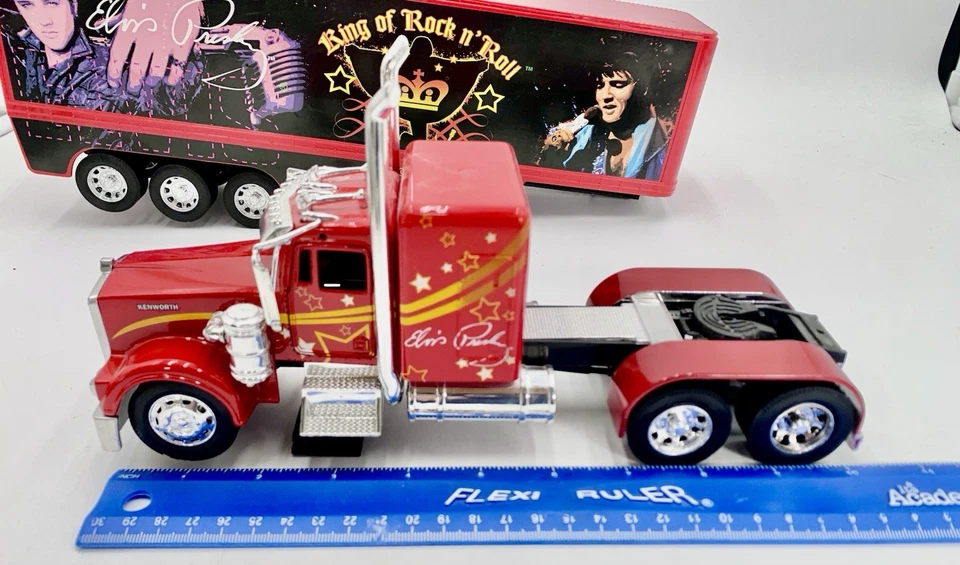 Remolque tractor Elvis Presley Kenworth W900 escala 1:32 fundido a presión nuevo Ray Foto 3 de 4
