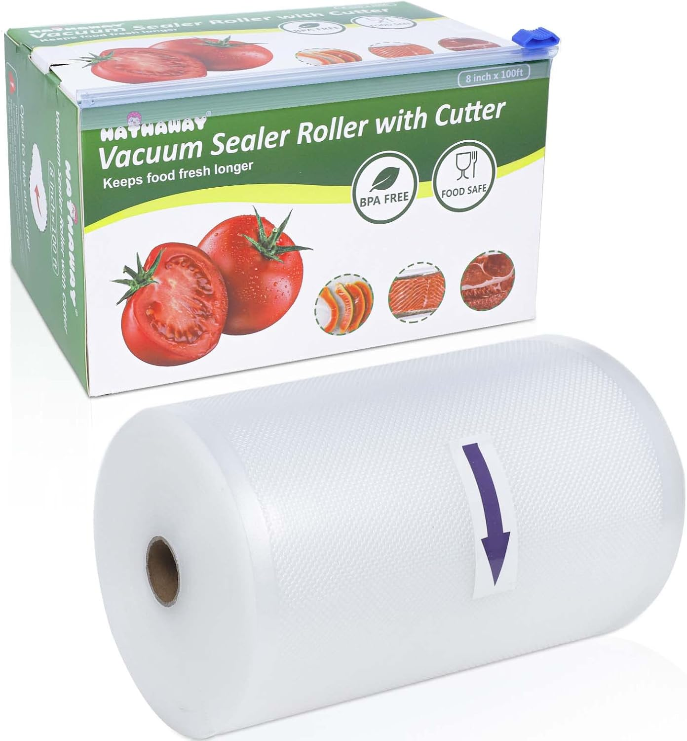 Vacuum Sealer Roll Bags Heavy Duty for Food BPA Free with Cutter Box 20Cm X 30M