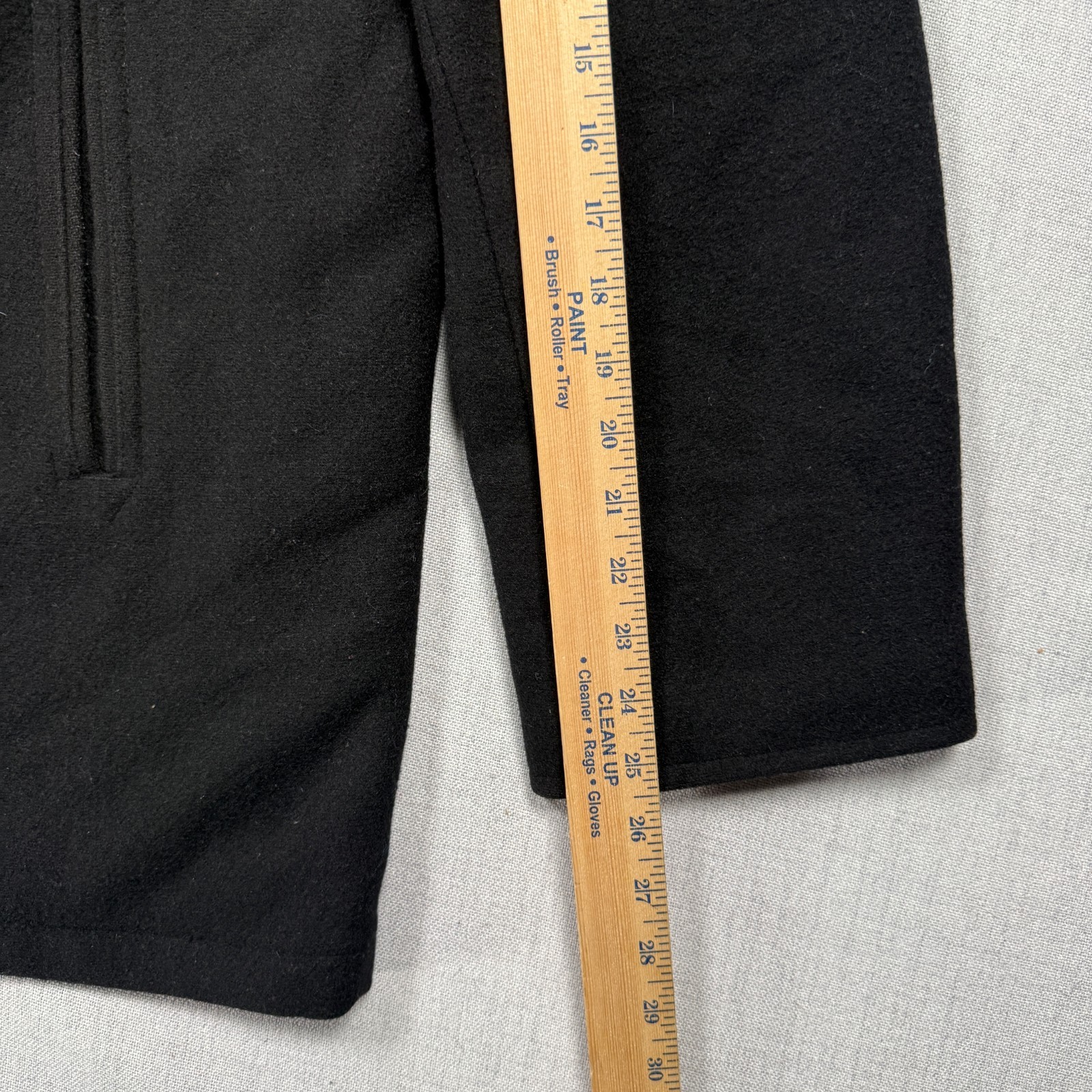 Mil-Tec US Navy Deck Jacket Black Wool Blend Peacoat Quilted Lined Size L Large