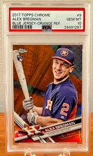 2017 Topps Chrome ALEX BREGMAN 9 Orange Refractor Variation /25 Rookie RC PSA 10
