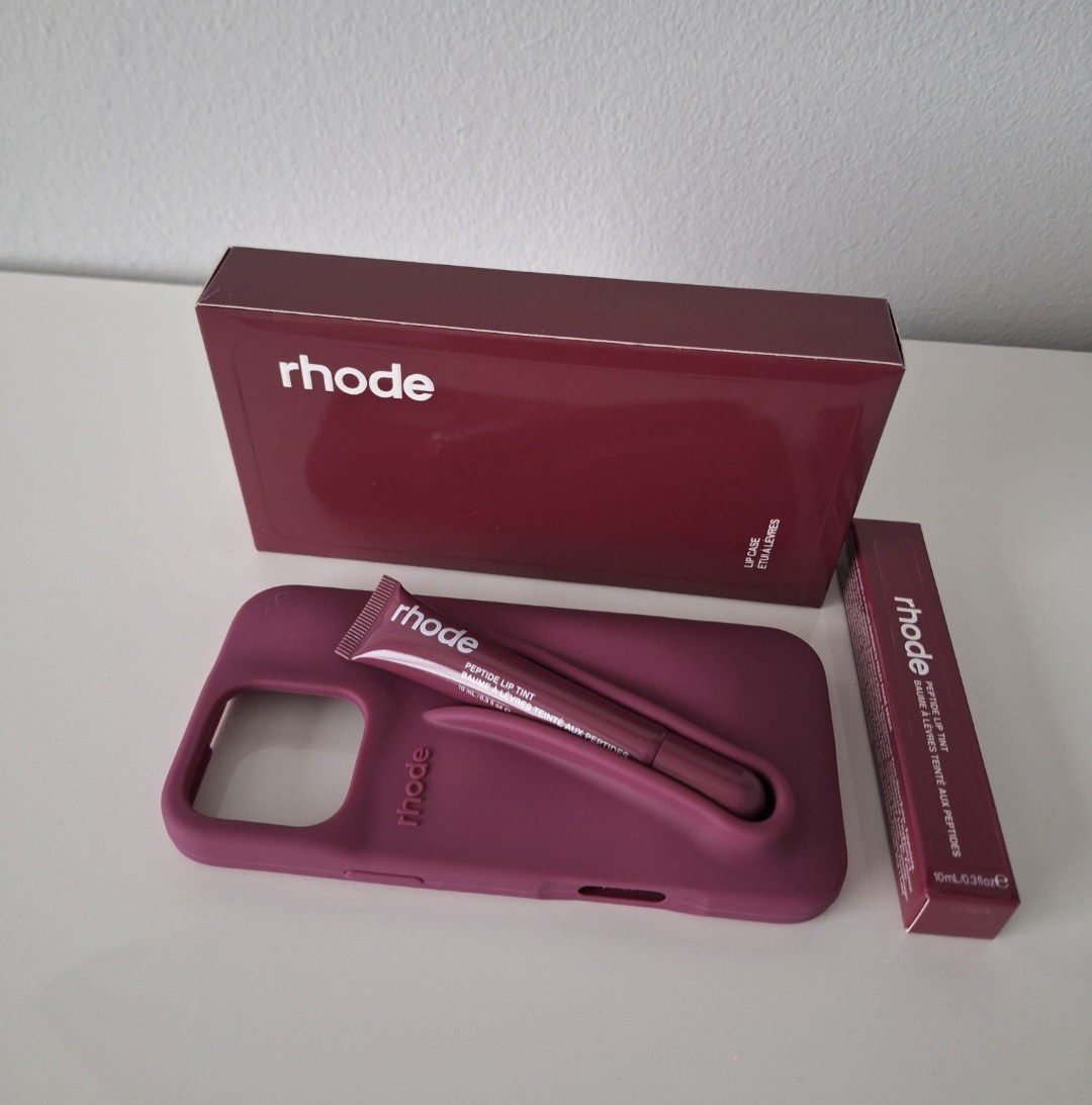 Rhode Raspberry Phone Case for I Phone 16 Pro Max + Lip Tint set