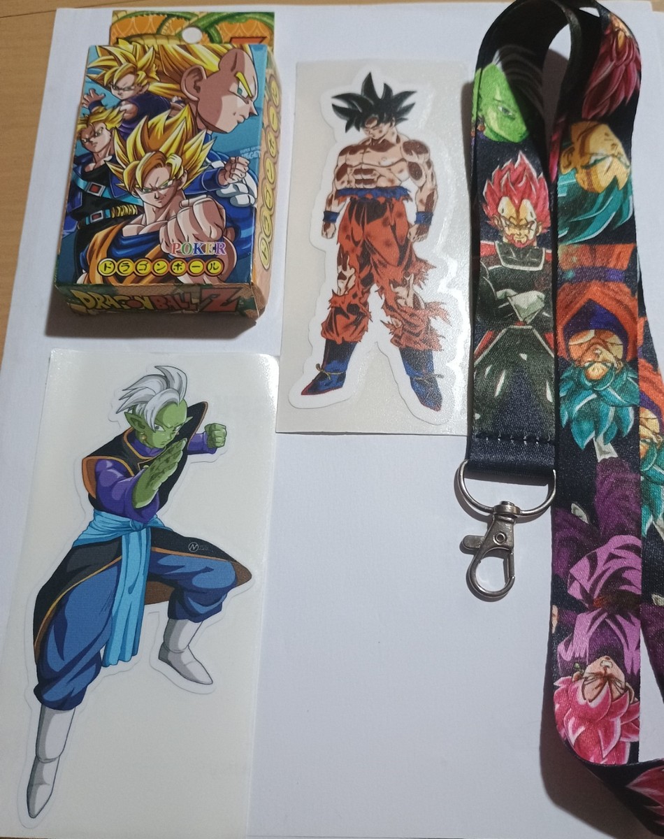 Dragon Ball Z Set Poker Cards + Lanyard + Vinyl Car Stickers Anime