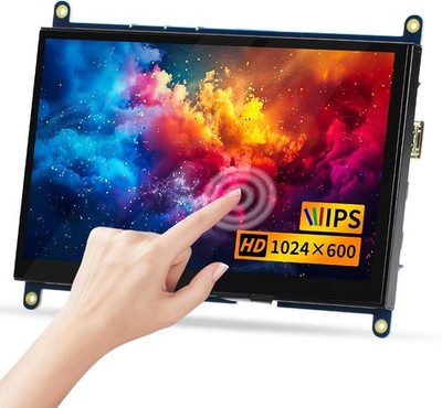 CUQI 7 Zoll Mini Monitor HD IPS 1024x600 HDMI Display Touchscreen für Raspberry
