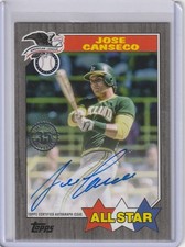 2022 Topps Jose Canseco 1987 All Stars 35th Anniversary Auto Black /50