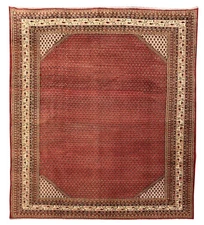 Authentic Hand Knotted Antique Badam Gul Wool Area Rug 11 x 8 Ft