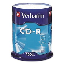 Verbatim 94554 CD-R 700 MB/80 min Recordable Disc - Silver 100/PK New