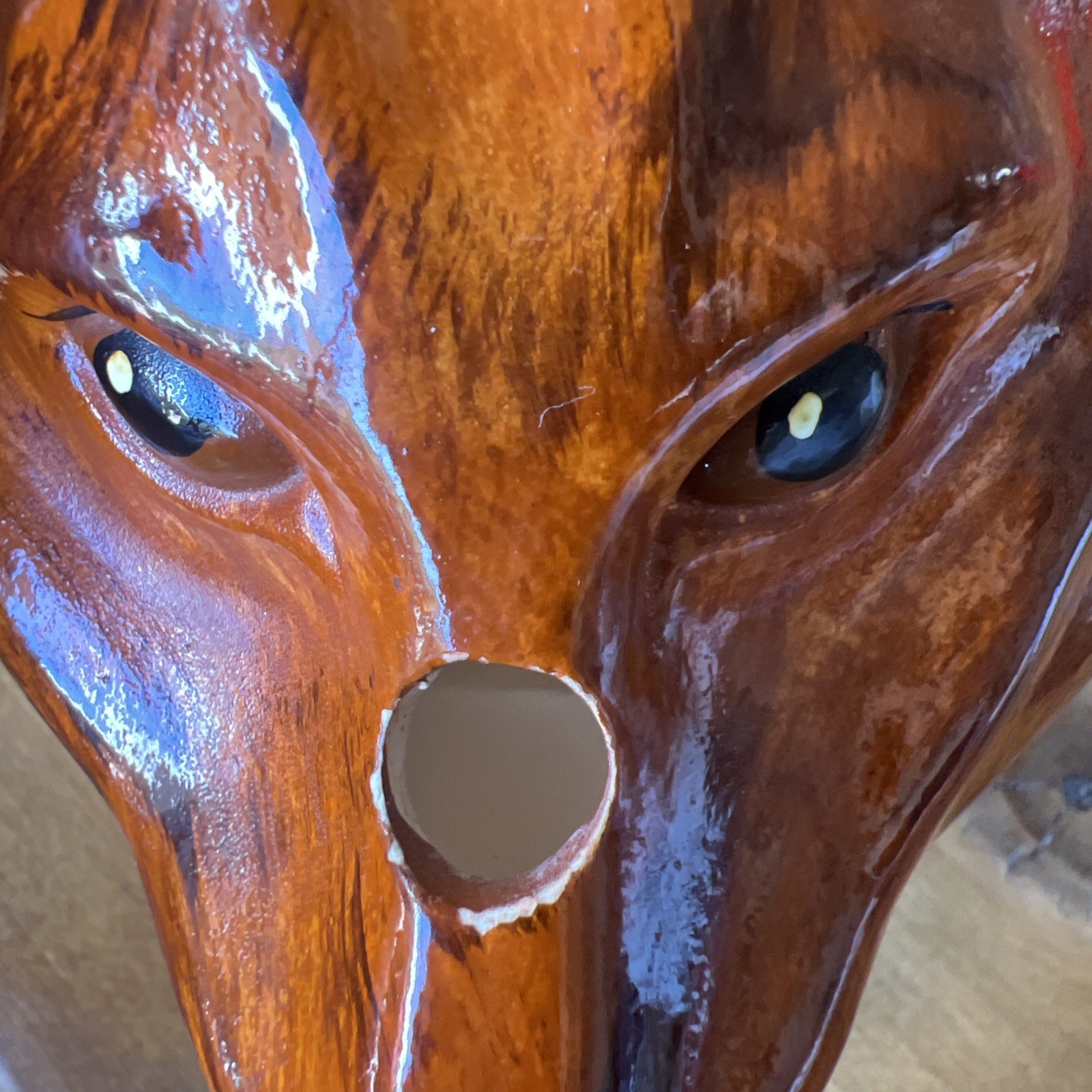 Vtg Babbacombe Pottery FOX HEAD String & Scissors Holder 