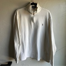 Polo Ralph Lauren Quarter Zip Estate Rib Cream Preppy Old Money XL