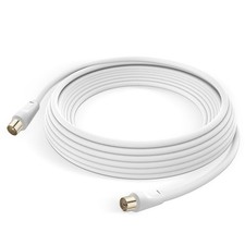 Coxial TV Antena Kabel Wtyczka Gniazdo 9,5 mm PVC 5m LinQ Biały