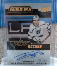 Upper Deck Credentials 2022-23 Ticket Access Sean Durzi Auto #TA-SD /25 LA Kings