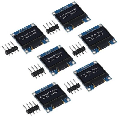 6 PCS 0.96 Inch 12864 128x64 OLED LCD Display Module I2C SSD1306 Arduino White