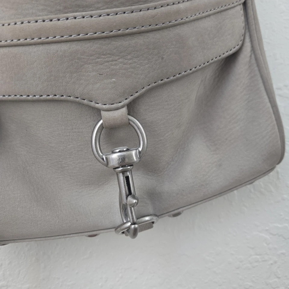 Rebecca Minkoff Gray Leather Crossbody Bag with Gun Metal Gray Hardware - Image 3 of 4