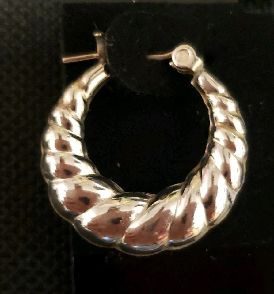 20mm. STERLING SILVER AIR BLOW PUFFY EARRINGS. - Imagem 2 de 4