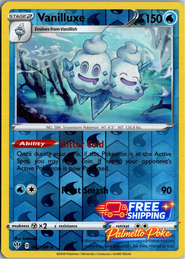 Vanilluxe 047/189 Rare Darkness Ablaze Pokemon Reverse Holo Lightly Played