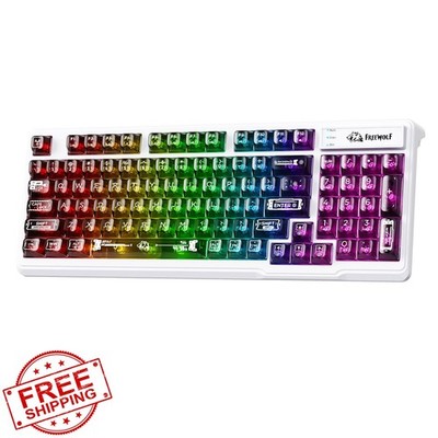 FREEWOLF M95 Transparent Gaming Keyboard Black