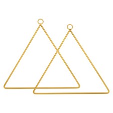 10in Metal Hoop for Crafts, 2Pcs Triangle Dream Catcher Supplies, Gold Tone