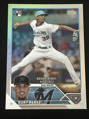 2023 Topps Update #US317 Eury Perez Rainbow Foil RC Miami Marlins Box4