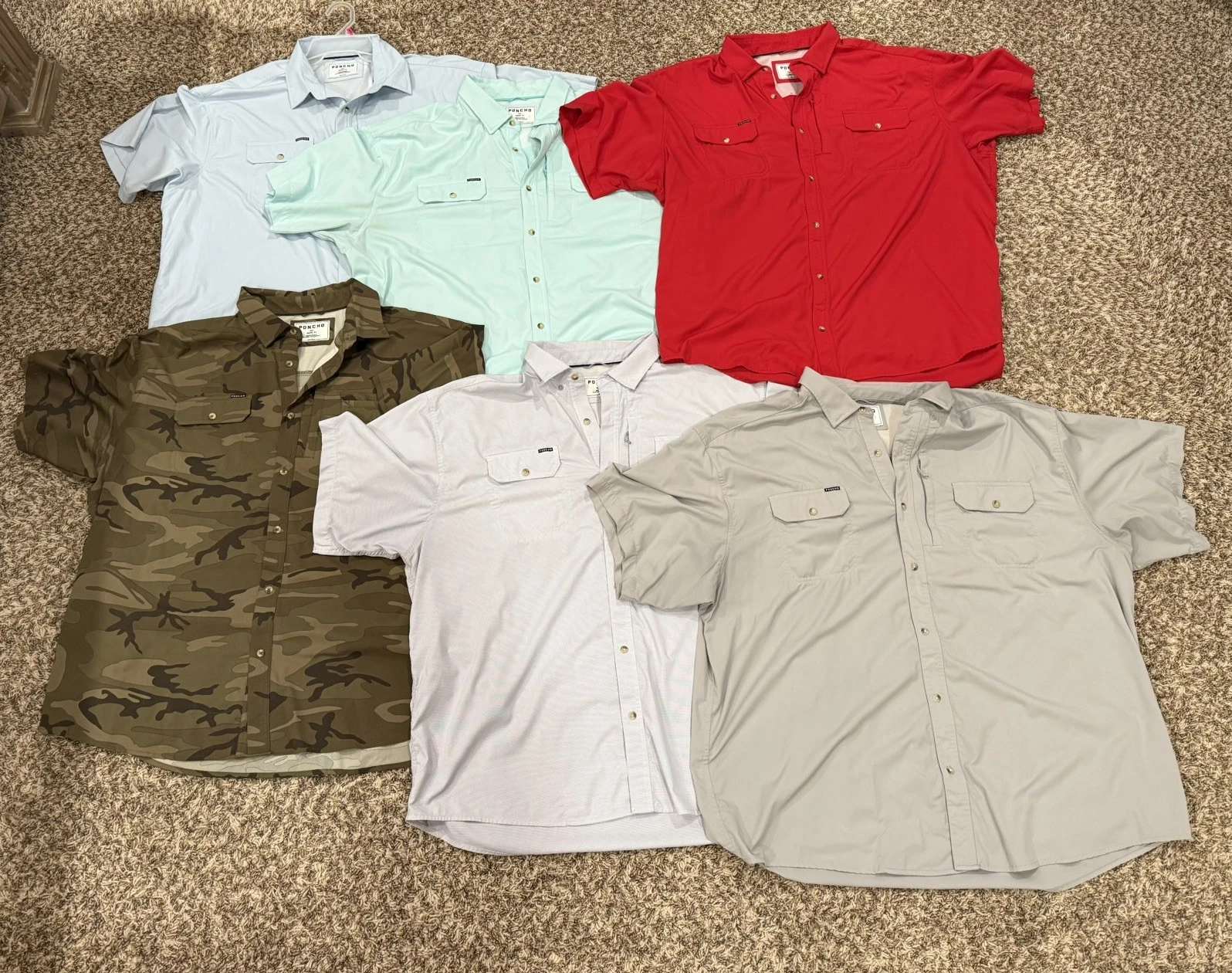 Lot of (6) Poncho Shirt Mens XXL Short Sleeve (Lightly Used, No Stains)
Opens in a new window or tab
