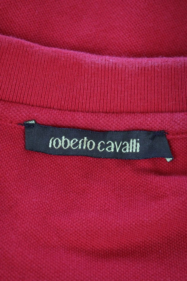 Roberto Cavalli мужской короткие рукава ворота рубашка-поло красный хлопок размер маленький - Изображение 4 из 4